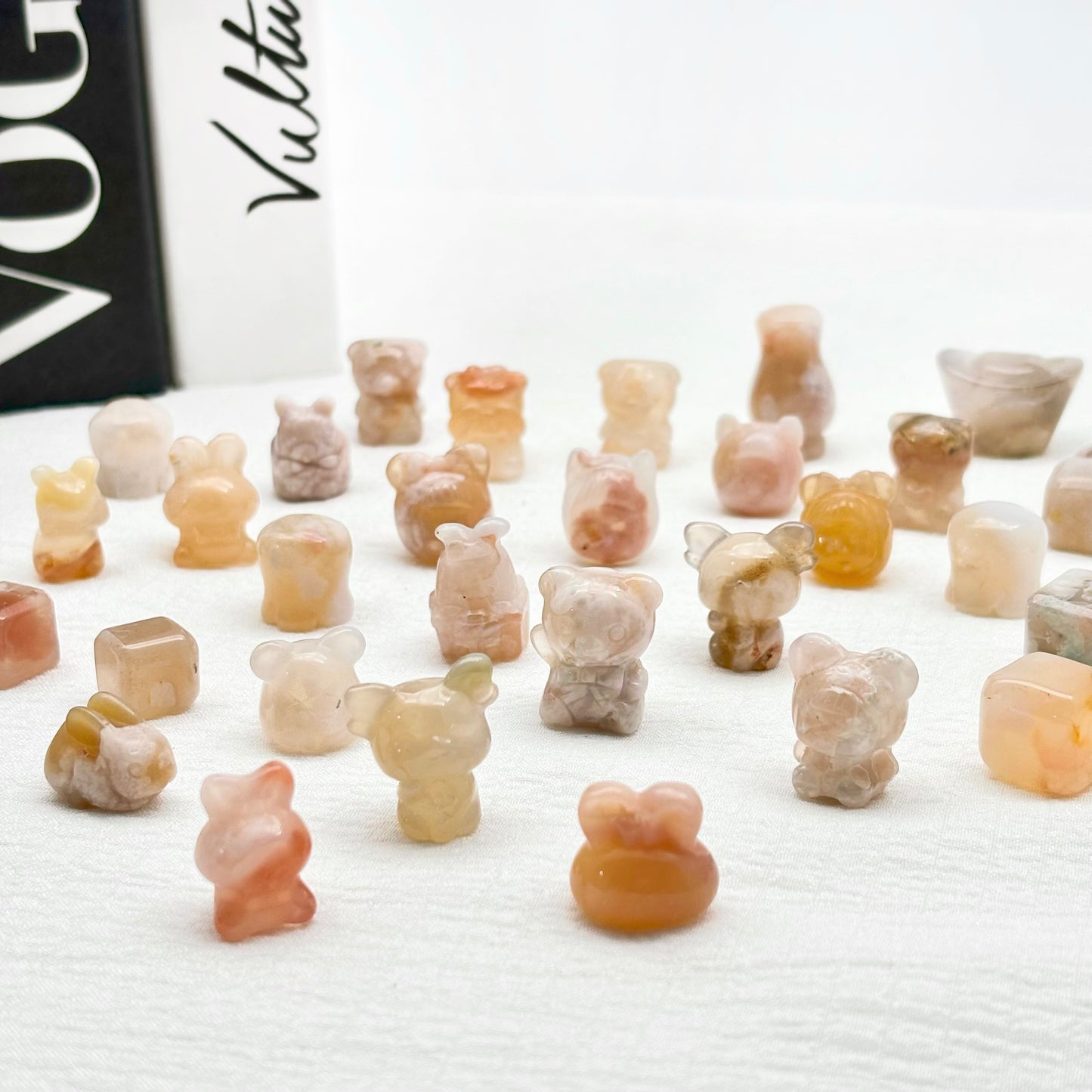 $1/pcs Flower Agate Small carved jewelry accessories,DIY Handmade —— Ornament, Decorations, Car Pendants, Mobile Phone Pendants。