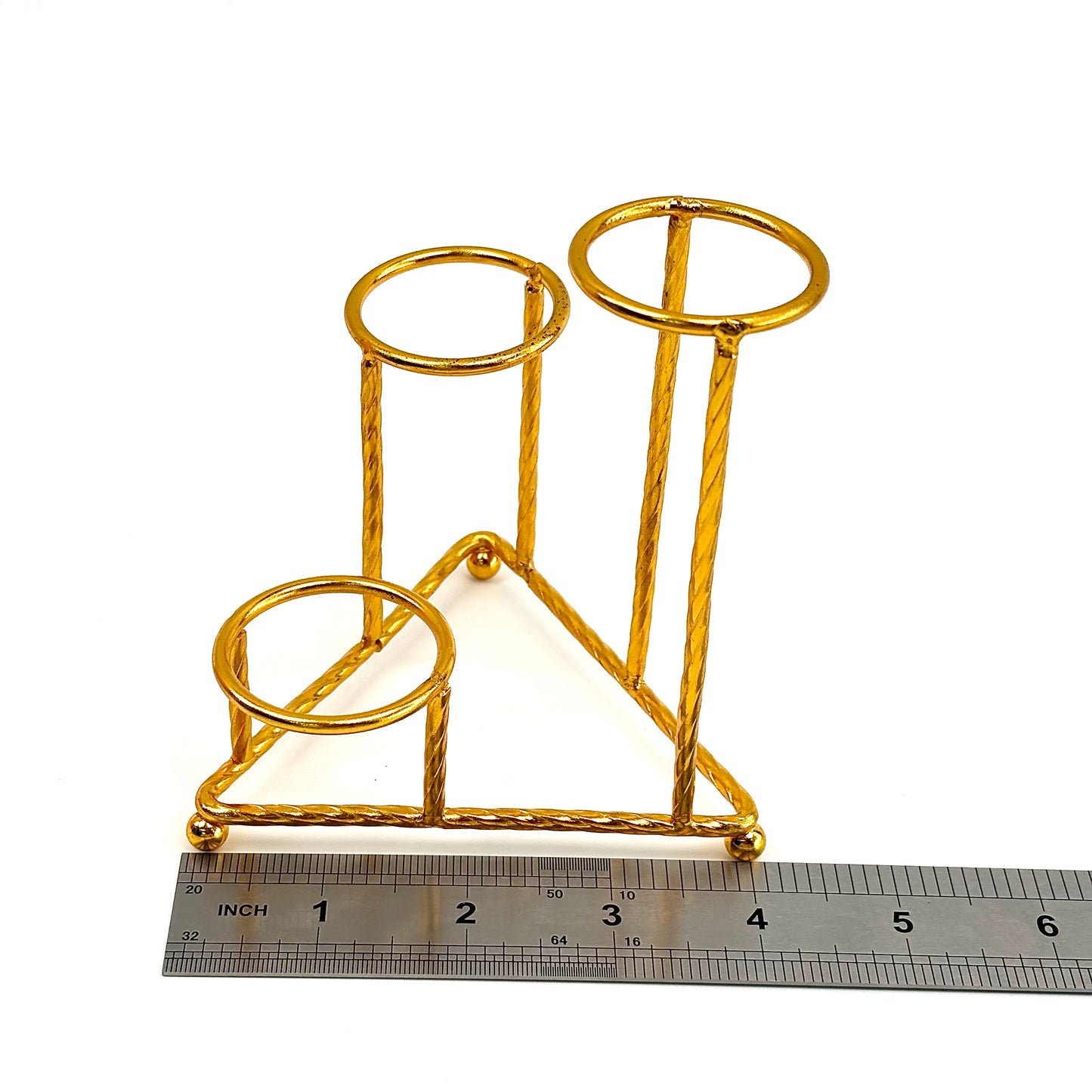 $5.3/1 pieza Base esférica de cristal de tres esferas doradas.