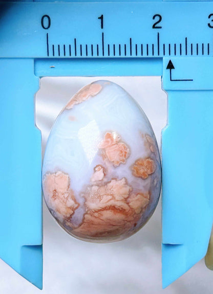 ピンク 天然アメジスト フラワー アゲート ドゥルージー クリスタル エッグ ディスプレイ ピース 30mm