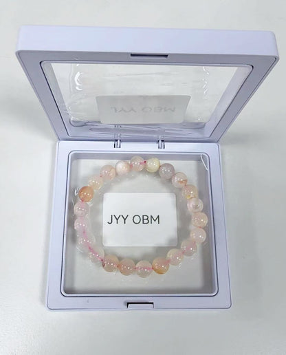 JYY OBM Natural Original Cherry Blossom Agate Bracelet