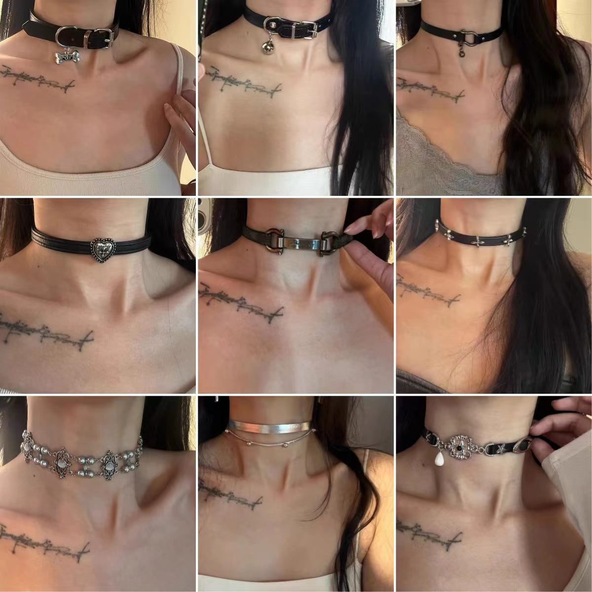 パンクダーククロアチアy2kネックレスは5-8個入り、ライブ無料発送