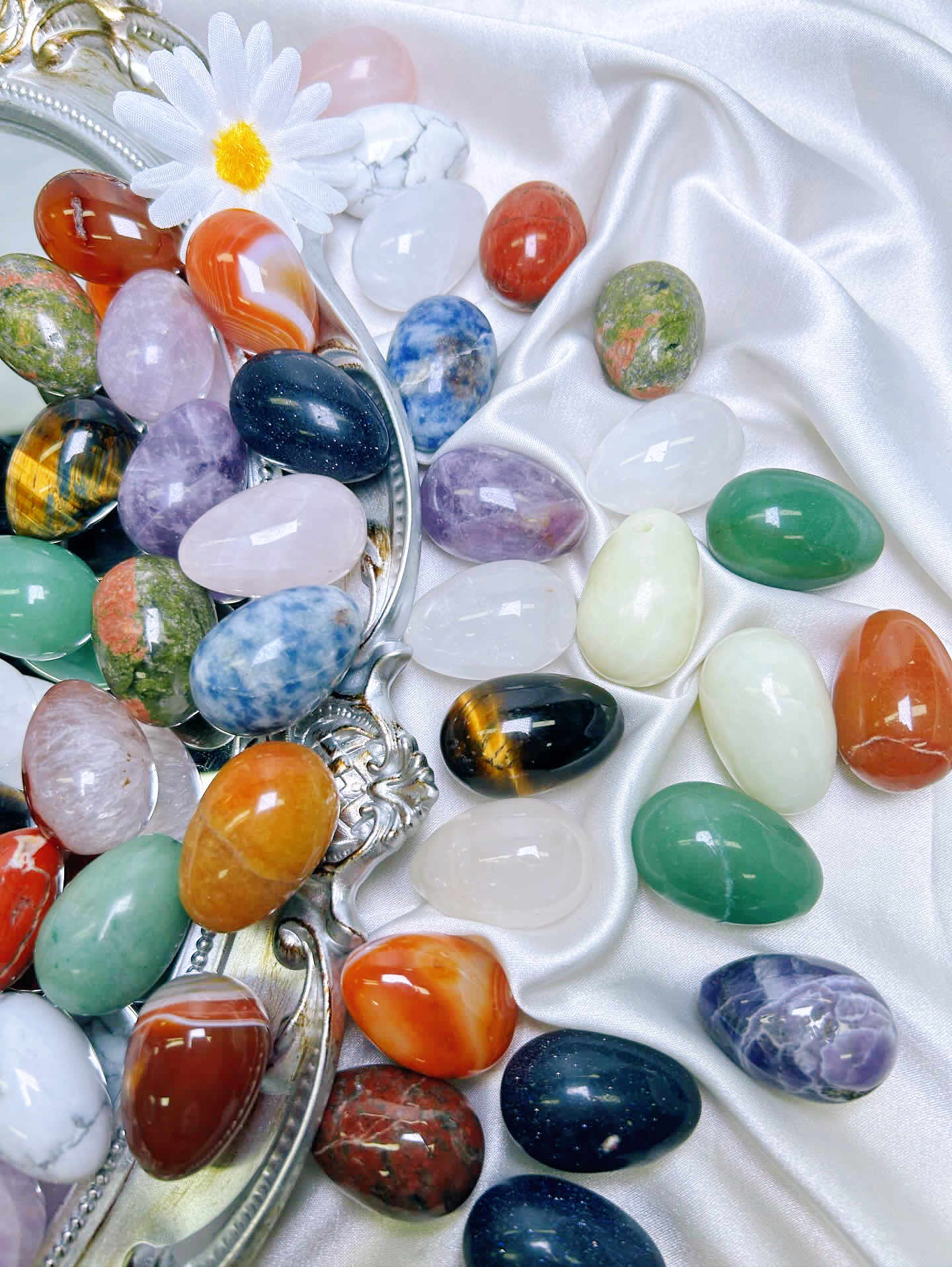 $1/pcs Mini Crystal Egg,Gemstone Egg, Rose Quartz Egg, Clear Quartz Egg, Tiger's Eye Egg, Carnelian Egg, Unakite Egg,Amethyst Egg,Green Aventurine Egg,Rock Egg