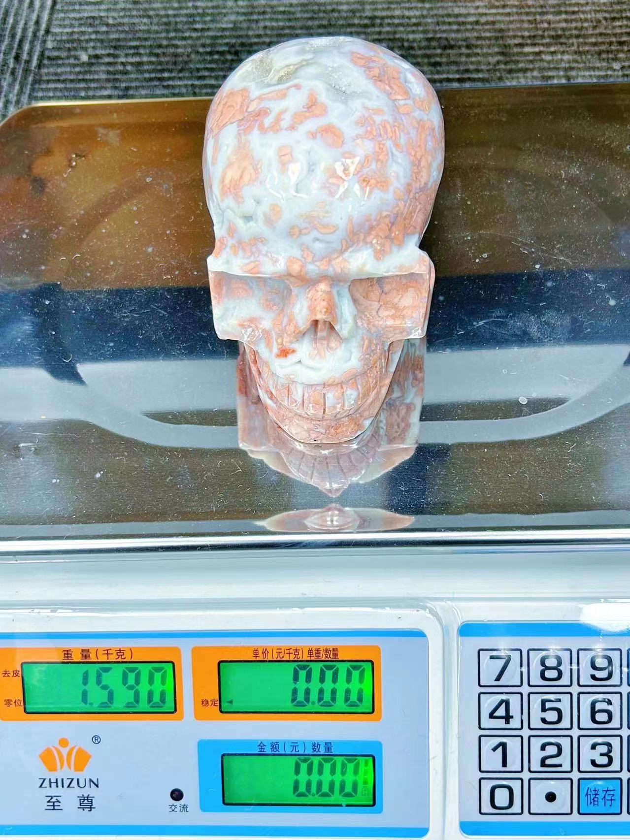 大きなドゥルージー ピンク アメジスト ジオード スカルとフラワー アゲート | ドゥルージー クリスタル スカル | フラワー アゲート スカル | ドゥルージー スカル | クリスタル スカル アート