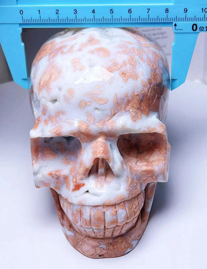 大きなドゥルージー ピンク アメジスト ジオード スカルとフラワー アゲート | ドゥルージー クリスタル スカル | フラワー アゲート スカル | ドゥルージー スカル | クリスタル スカル アート