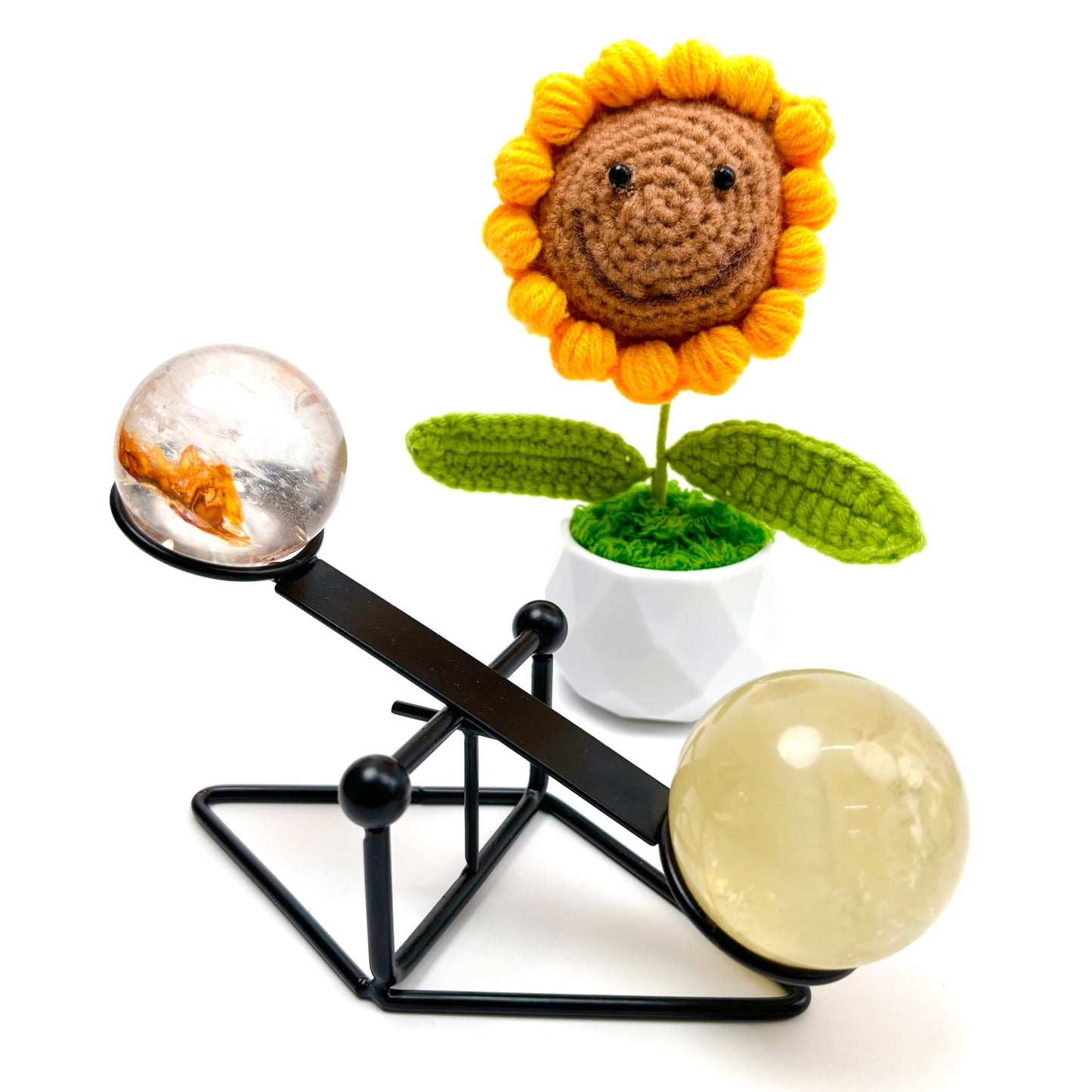 $6.4/1 pieza Base de esfera de cristal de balancín negro.