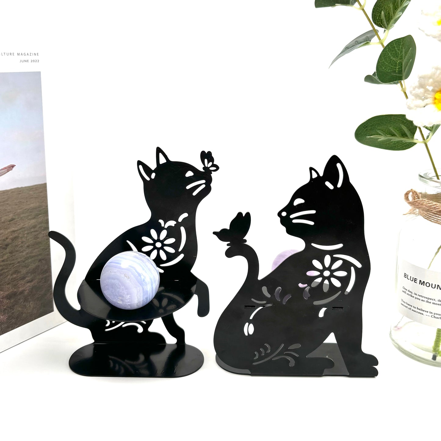 $7.1/1 pieza Base de esfera de cristal Black Kitty.