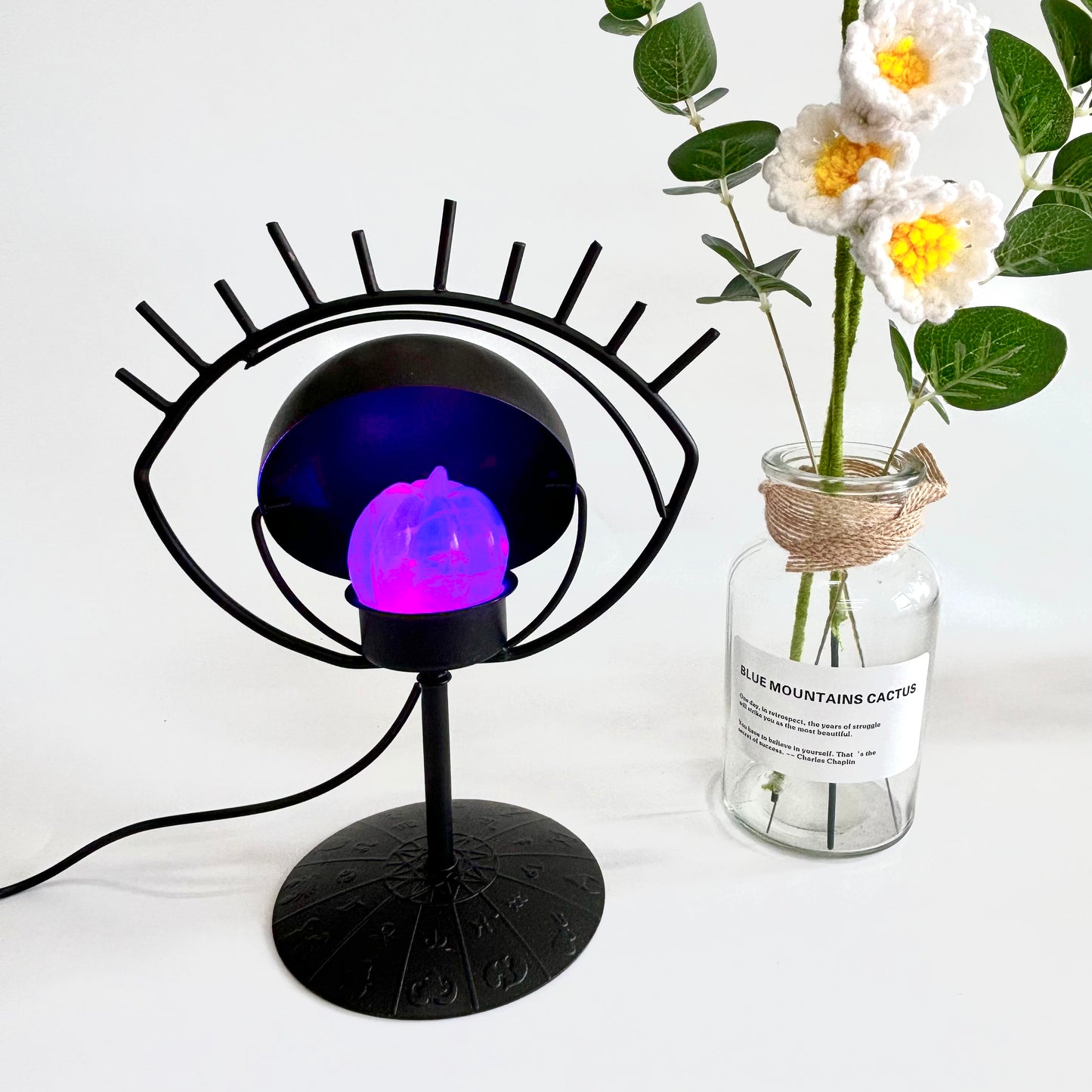 $13/1pcs Black  third eye light crystal Sphere base.