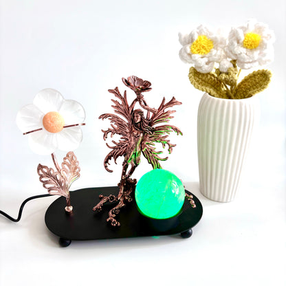 $25.9/1 pce Rose glod fairy Sunflowerr light  crystal sphere base.