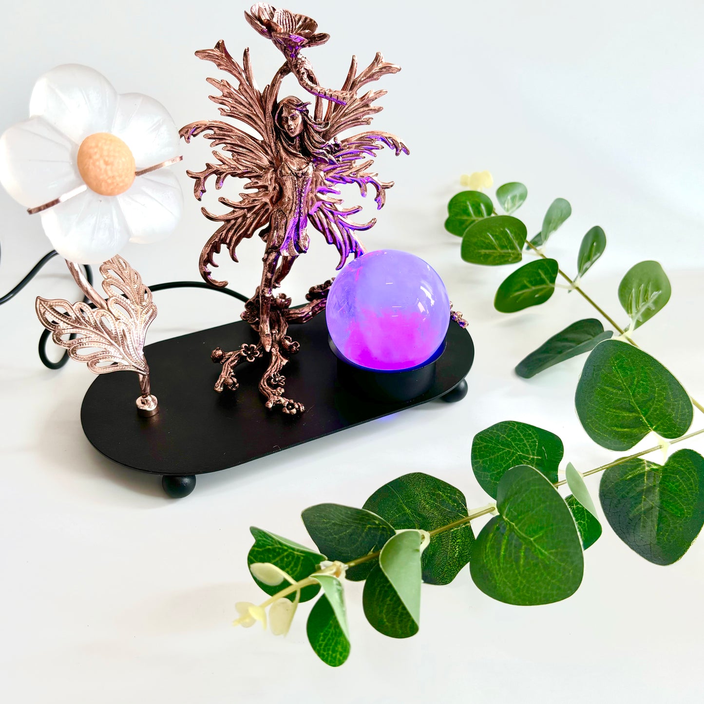 $25.9/1 pce Rose glod fairy Sunflowerr light  crystal sphere base.