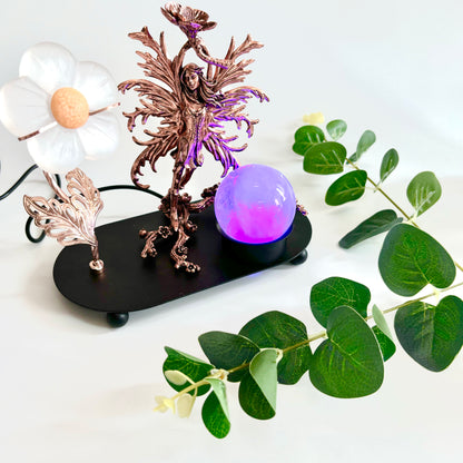 $25.9/1 pce Rose glod fairy Sunflowerr light  crystal sphere base.