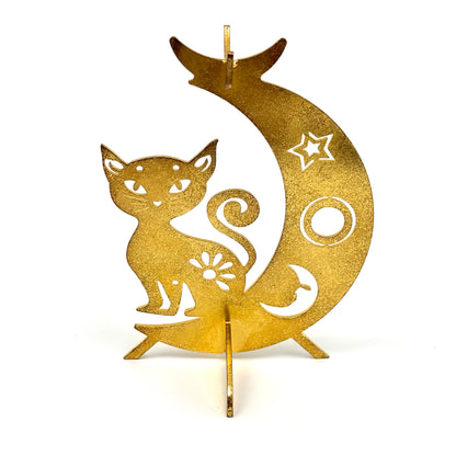 $4.8/1 pieza Gatito sentado en la base de la esfera de cristal lunar.