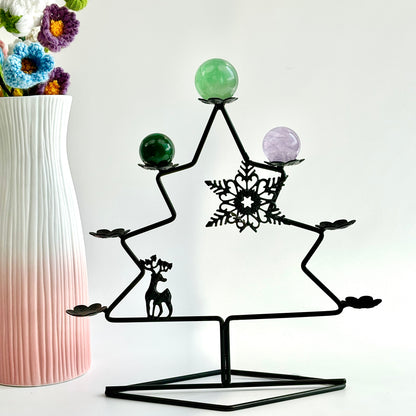 $8.5/1 pieza Base de esfera de cristal de árbol de Navidad negro.