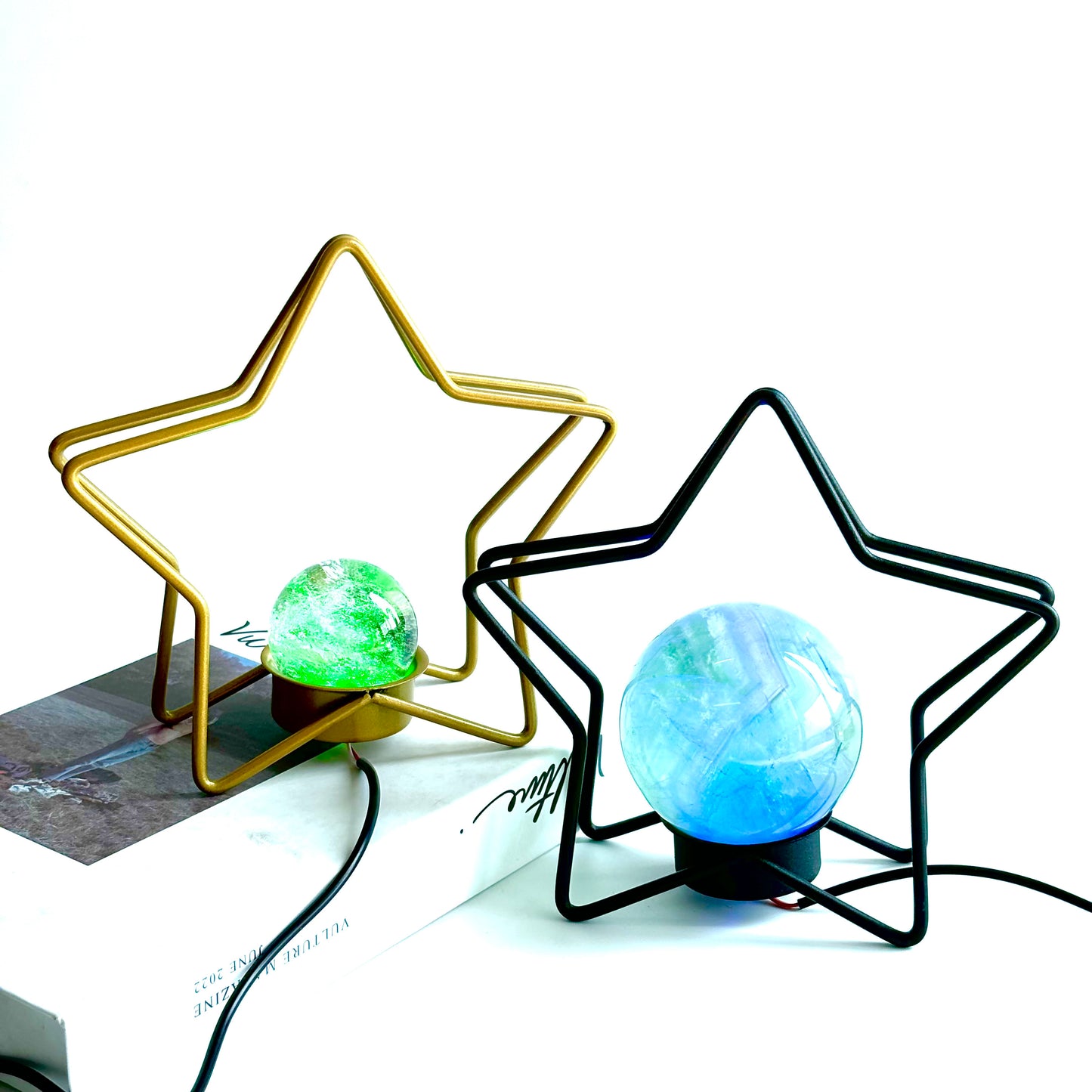 $8.1/1pcs Five star Luminous crystal Sphere base.