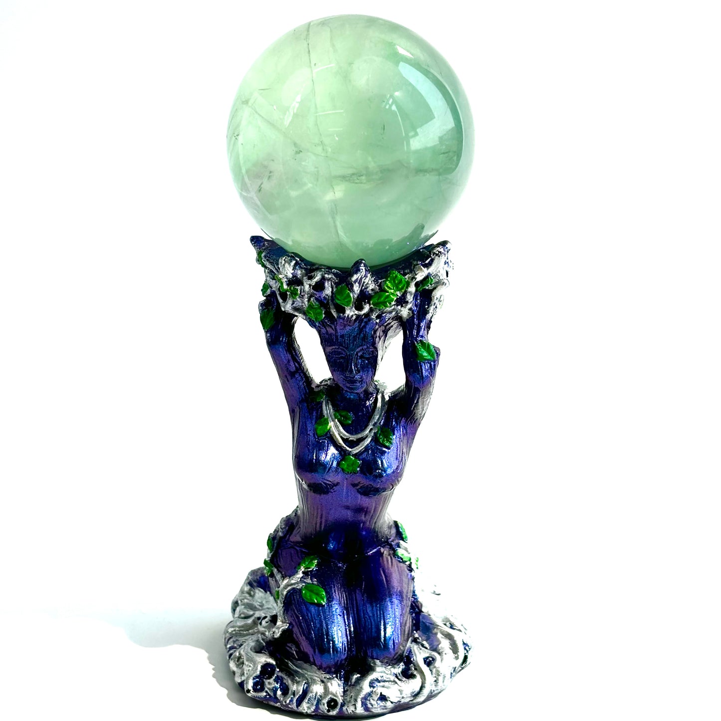 $10.3/1pcs Perple monther earth  crystal sphere base.