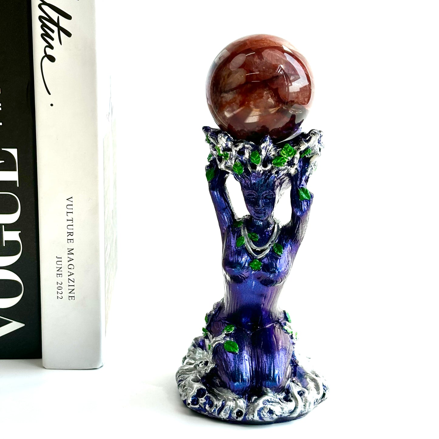 $10.3/1pcs Perple monther earth  crystal sphere base.