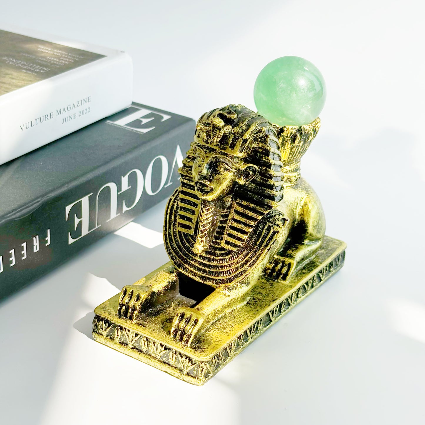 $13.5/1pcs Yellow sphinx  crystal sphere base.