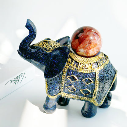 $21.8/1 pce Blue elephant  crystal sphere base