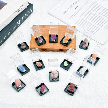 Oferta especial: $4/pc Caja pequeña de muestras minerales, materiales de cristal aleatorios, colección