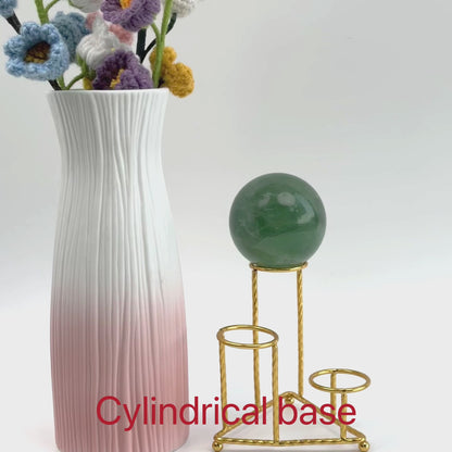 $5.3/1 pieza Base esférica de cristal de tres esferas doradas.