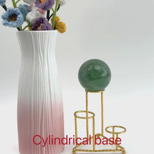 $5.3/1 pieza Base esférica de cristal de tres esferas doradas.