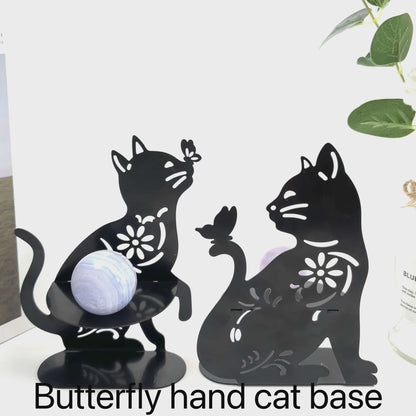 $7.1/1 pieza Base de esfera de cristal Black Kitty.